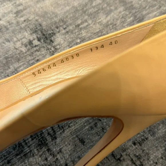 Casadei Nude Leather Peep Toe Platform Pumps - Picture 7 of 10